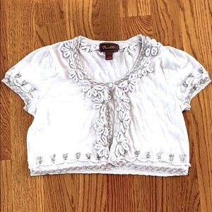 Beaded crop cardigan Size S
